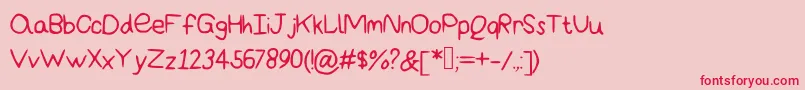 フォントAmazingbasic – ピンクの背景に赤い文字