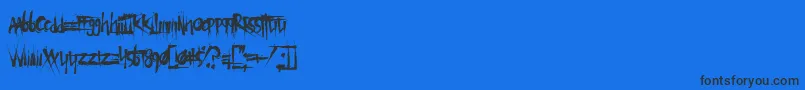 Fonte XTermination – fontes pretas em um fundo azul