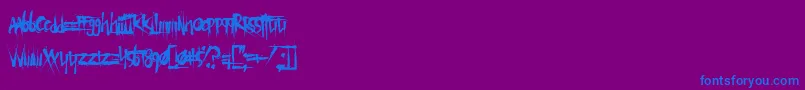 フォントXTermination – 紫色の背景に青い文字
