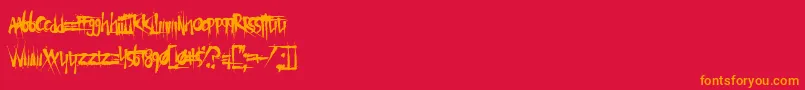 XTermination Font – Orange Fonts on Red Background