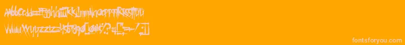 XTermination-fontti – vaaleanpunaiset fontit oranssilla taustalla