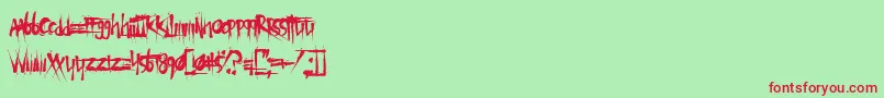 XTermination Font – Red Fonts on Green Background