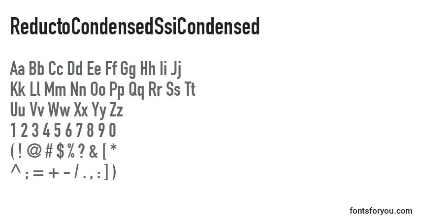 ReductoCondensedSsiCondensed-fontti – aakkoset, numerot, erikoismerkit