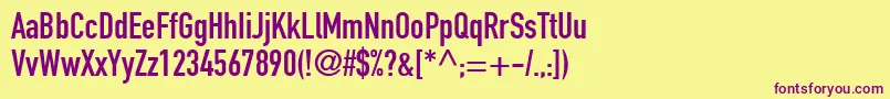 ReductoCondensedSsiCondensed Font – Purple Fonts on Yellow Background