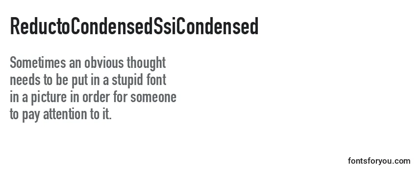 ReductoCondensedSsiCondensed Font