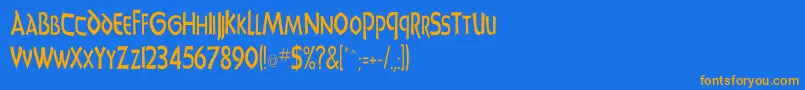 UnciadisCn Font – Orange Fonts on Blue Background