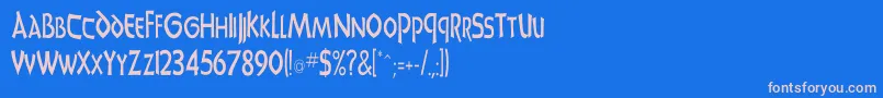UnciadisCn Font – Pink Fonts on Blue Background