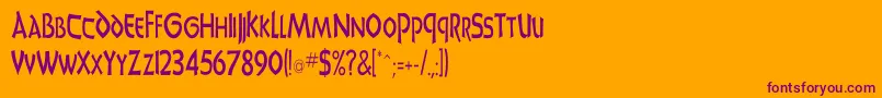 UnciadisCn Font – Purple Fonts on Orange Background
