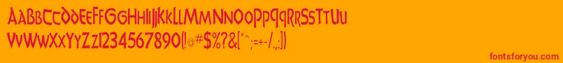 UnciadisCn Font – Red Fonts on Orange Background