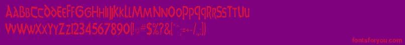 UnciadisCn Font – Red Fonts on Purple Background