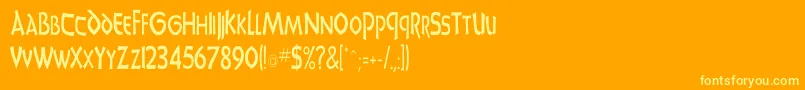 UnciadisCn Font – Yellow Fonts on Orange Background