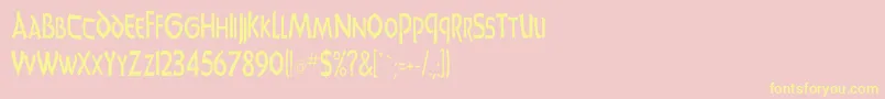 UnciadisCn Font – Yellow Fonts on Pink Background