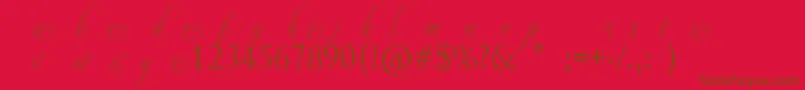AdiosScriptAltsI-Schriftart – Braune Schriften auf rotem Hintergrund