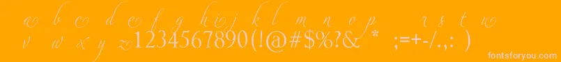 fuente AdiosScriptAltsI – Fuentes Rosadas Sobre Fondo Naranja