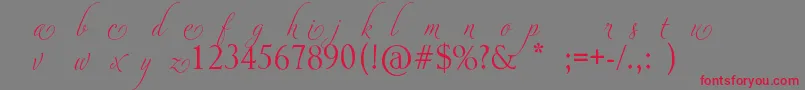 Шрифт AdiosScriptAltsI – красные шрифты на сером фоне