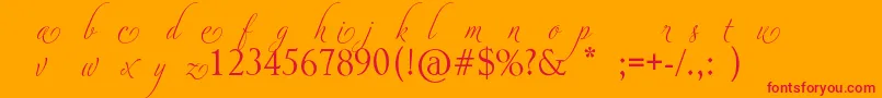 AdiosScriptAltsI Font – Red Fonts on Orange Background