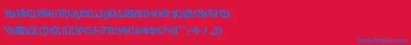 Westdelphialeft Font – Blue Fonts on Red Background