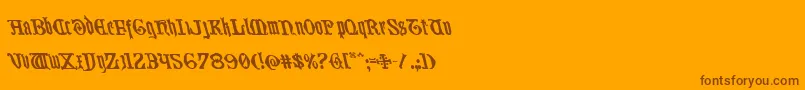 Weitere Informationen zur Westdelphialeft-Schriftart Westdelphialeft-Schriftart – Braune Schriften auf orangefarbenem Hintergrund