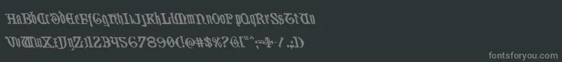 フォントWestdelphialeft – 黒い背景に灰色の文字