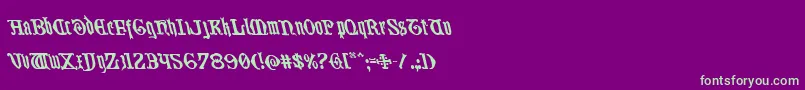 Czcionka Westdelphialeft – zielone czcionki na fioletowym tle