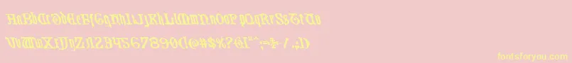 Westdelphialeft-Schriftart – Gelbe Schriften auf rosa Hintergrund