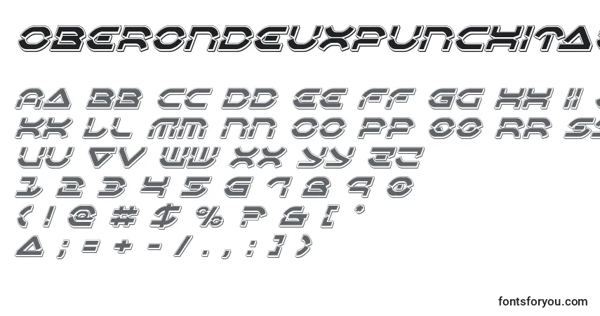 Шрифт Oberondeuxpunchital – алфавит, цифры, специальные символы