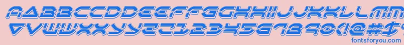 Więcej informacji o czcionce Oberondeuxpunchital Czcionka Oberondeuxpunchital – niebieskie czcionki na różowym tle