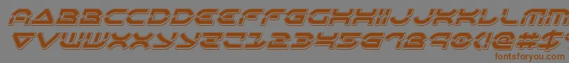 Oberondeuxpunchital-Schriftart – Braune Schriften auf grauem Hintergrund