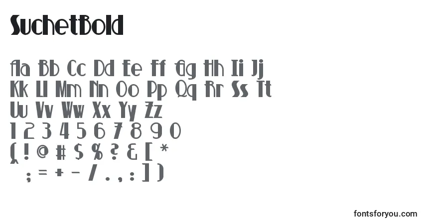 Schriftart SuchetBold – Alphabet, Zahlen, spezielle Symbole