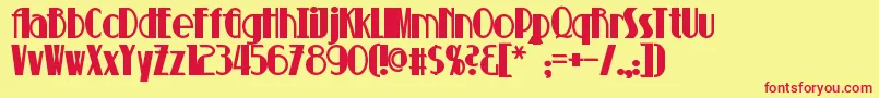 SuchetBold Font – Red Fonts on Yellow Background