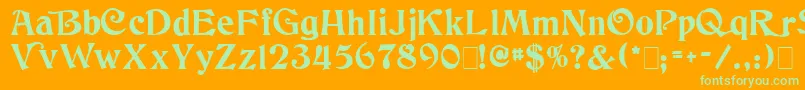 Columbus Font – Green Fonts on Orange Background