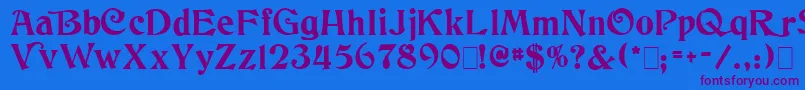 Columbus Font – Purple Fonts on Blue Background