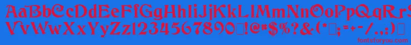 Columbus Font – Red Fonts on Blue Background