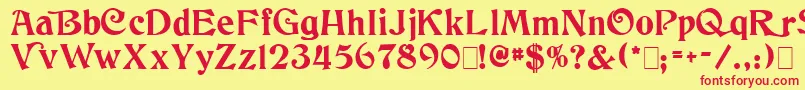 Columbus Font – Red Fonts on Yellow Background