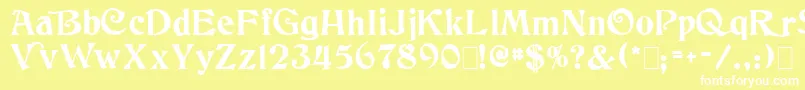 Columbus Font – White Fonts on Yellow Background