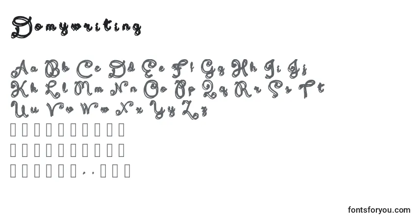 Czcionka Domywriting – alfabet, cyfry, specjalne znaki