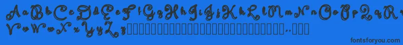 Domywriting Font – Black Fonts on Blue Background