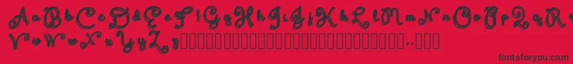 Domywriting Font – Black Fonts on Red Background