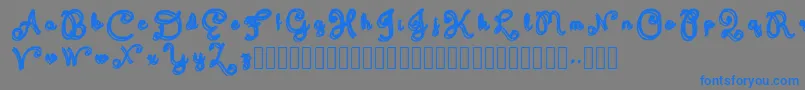 Czcionka Domywriting – niebieskie czcionki na szarym tle