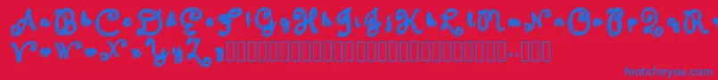 Domywriting Font – Blue Fonts on Red Background