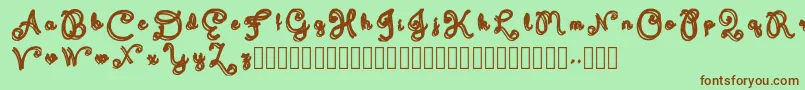 Domywriting Font – Brown Fonts on Green Background