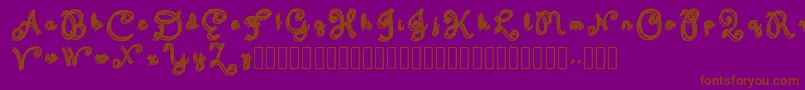 Domywriting Font – Brown Fonts on Purple Background