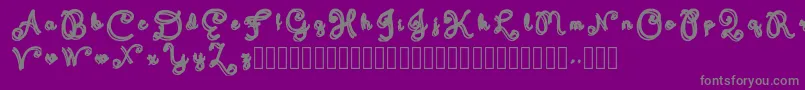 Domywriting Font – Gray Fonts on Purple Background