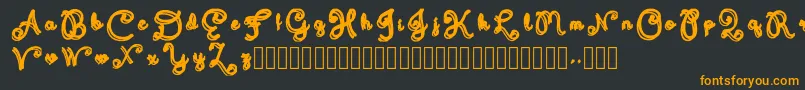 Domywriting Font – Orange Fonts on Black Background