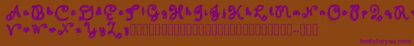 Шрифт Domywriting – фиолетовые шрифты на коричневом фоне