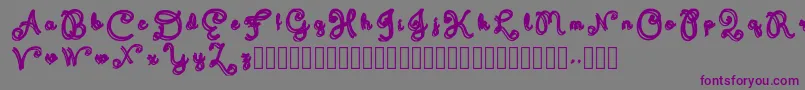 フォントDomywriting – 紫色のフォント、灰色の背景