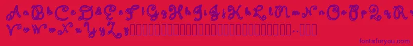 Domywriting Font – Purple Fonts on Red Background