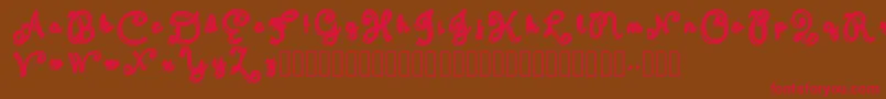 Domywriting Font – Red Fonts on Brown Background