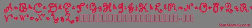 Domywriting Font – Red Fonts on Gray Background