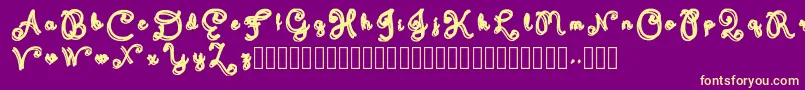 Domywriting Font – Yellow Fonts on Purple Background